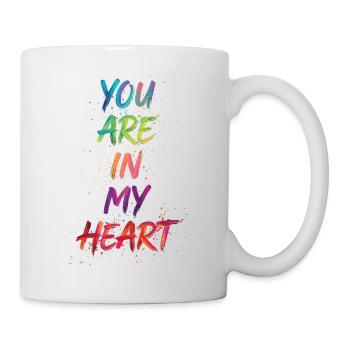 You Are In My Heart Color Text Painting Print - Mug - white - Right