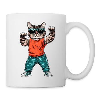 Chat cool - Mug blanc - blanc - Droite