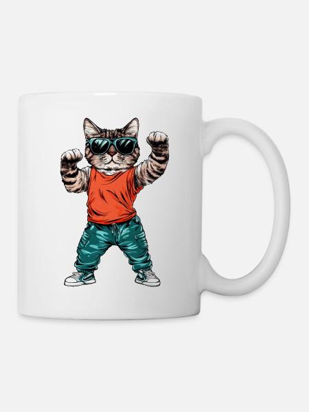 Coole Katze - Tasse - Weiß