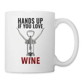 Hands up Wine Funny Wine Saying Shirt - Mug - white - Right