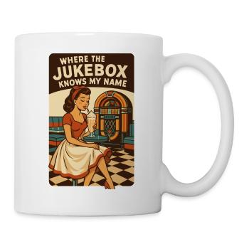 Pin-up des années 50 dans un diner : Là où le jukebox connaît mon nom - Mug blanc - blanc - Droite