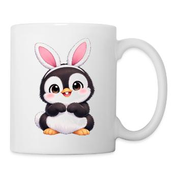 Petit ami mignon Pingouin Lapin de Pâques Oreilles - Mug blanc - blanc - Droite