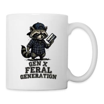 Retro Raccoon Gen X Feral Generation - Mug - white - Right