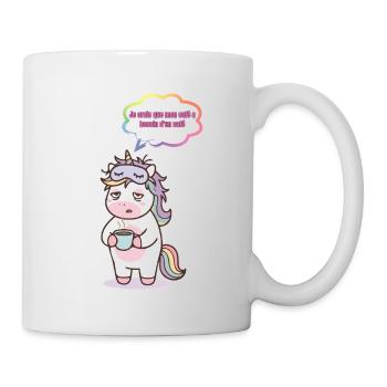 licorne fatigué... - Mug blanc - blanc - Droite
