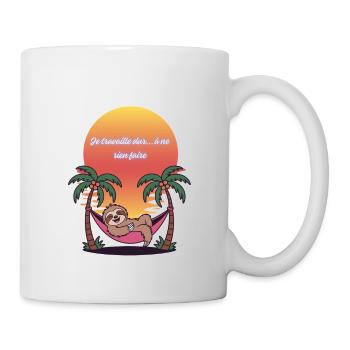 Le paresseux zen - Mug blanc - blanc - Droite