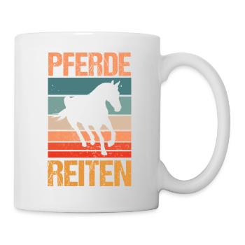 Reiten Pferdeliebhaber Reiterhof Pferde - Tasse - Weiß - Rechts
