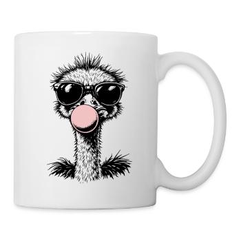 Cool Ostrich Blowing Bubblegum - Mug - white - Right