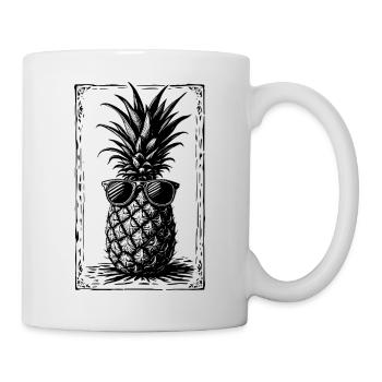 Cool Pineapple with Sunglasses - Mug - white - Right