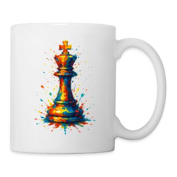 Roi d'Échecs Style Aquarelle Coloré - Mug blanc - blanc - Droite