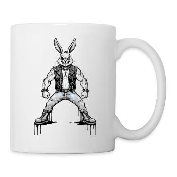 Heavy Metal Osterhase Rocker Ostern Hardcore Hase - Tasse - Weiß - Rechts