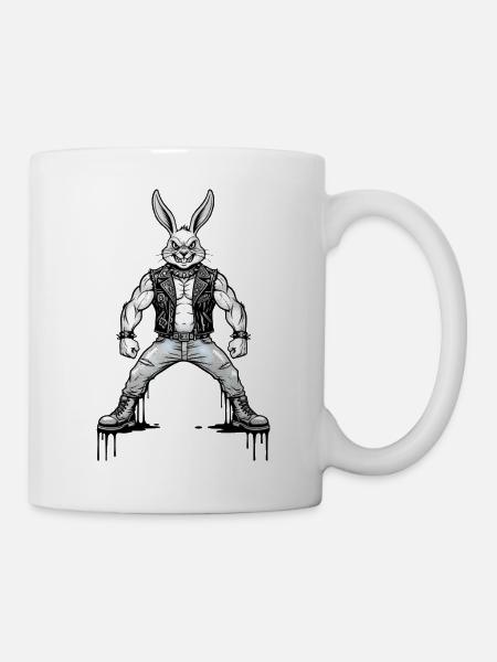 Heavy Metal Osterhase Rocker Ostern Hardcore Hase - Tasse - Weiß