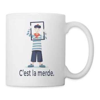 French Humor C’est La Merde Minimal Design - Tasse - Weiß - Rechts