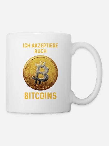 Bitcoin Akzeptanz Motiv - Tasse - Weiß