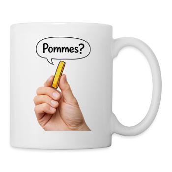 Pommer? Shirt | Funny Meme Fries Tee TikTok Humor - Tasse - Weiß - Rechts