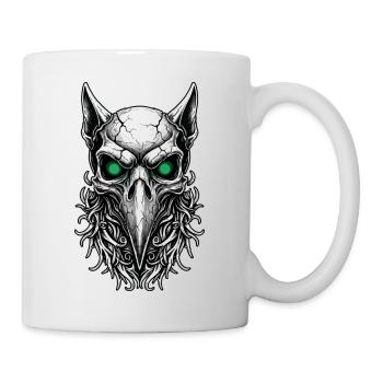 Schamanischer Rabenschädel Grünaugen-Totem - Tasse - Weiß - Rechts