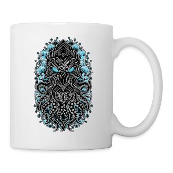 Masque Cthulhu Kraken Abyssal Bleu et Noir Totem - Mug blanc - blanc - Droite