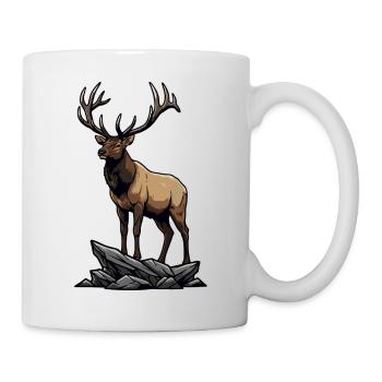 Wapiti Majestueux Élan Nature Sauvage Rocher - Mug blanc - blanc - Droite