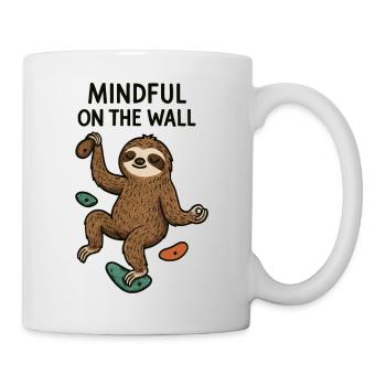 Mindful on the Wall – Zen Faultier an Wand - Tasse - Weiß - Rechts