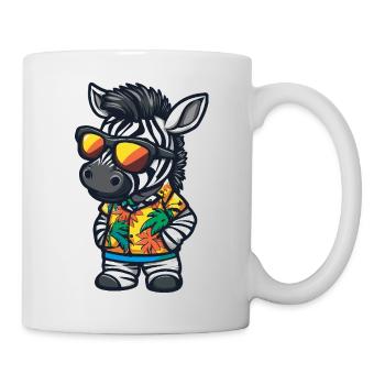 Zebra Comic Urlaub - Tasse - Weiß - Rechts