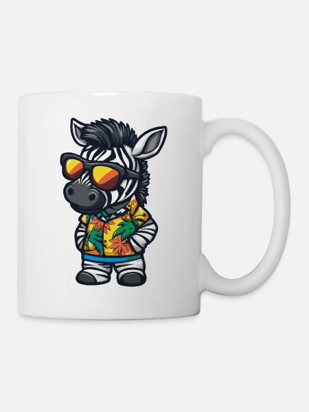 Zebra Comic Urlaub - Tasse - Weiß