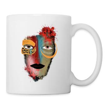 Masques de couleur sur le visage - Mug blanc - blanc - Droite