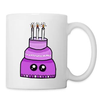Birthday Kawaii Cake Candles Child - Mug - white - Right