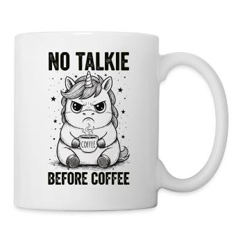 No conversation in front of coffee lover unicorn - Mug - white - Right