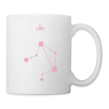 Waage, Tierkreiszeichen, Stern, Sternbild Pastellrosa - Tasse - Weiß - Rechts