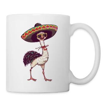 Sombrero comique drôle d’autruche - Mug blanc - blanc - Droite
