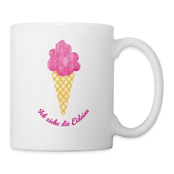 Eis Auszeit coole Quotes Waffel pink Fan Sommer - Tasse - Weiß - Rechts