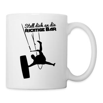 Stell dich an die richtige Bar - Tasse - Weiß - Rechts