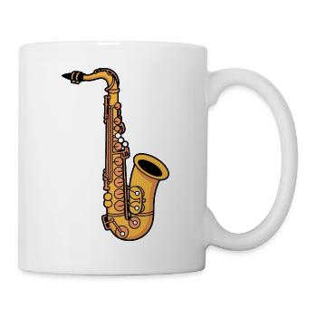 Saxophon - Tasse - Weiß - Rechts
