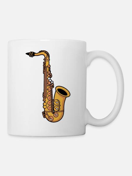 Saxophon - Tasse - Weiß