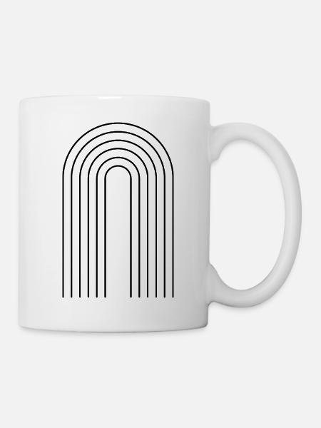 Minimalist line composition in black - Mug - white