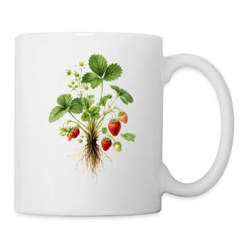 Strawberry Plant Botanical Vintage Motif - Mug - white - Right