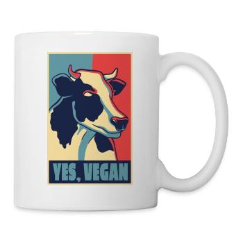 Yes Vegan Shirt - Tasse - Weiß - Rechts