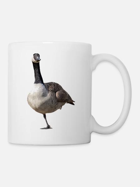 Canadian goose on one leg - Mug - white