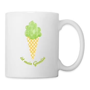 Eis Gemüse Veganer Eiscreme Sommer coole Sprüche - Tasse - Weiß - Rechts