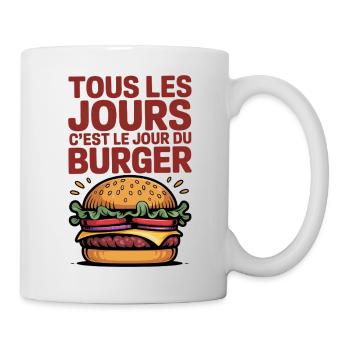 Tous les jours jour du burger - Mug blanc - blanc - Droite