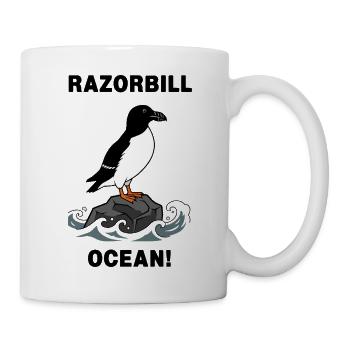 Kleiner Pinguin Ozean-Razorbill Nordschwarz - Tasse - Weiß - Rechts