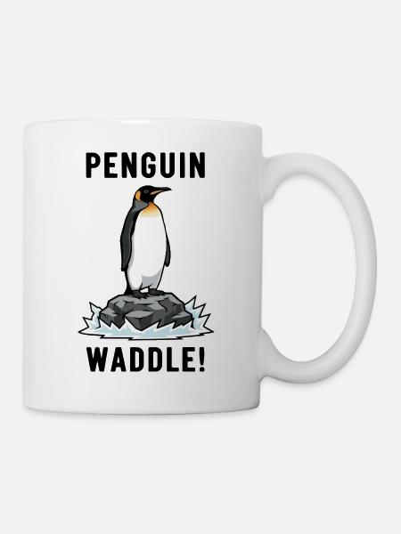 Königspinguin, Antarktis, Waddle, Pinguin Schwarz - Tasse - Weiß