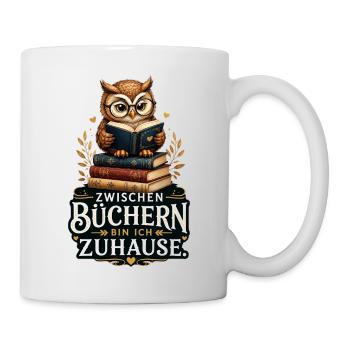 Zwischen Büchern zuhause - Tasse - Weiß - Rechts