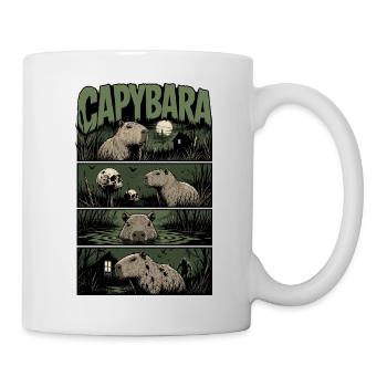 Horreur de capybara dans la baignade nocturne - Mug blanc - blanc - Droite