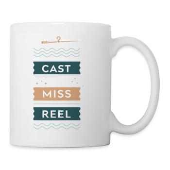 Pêche rétro Cast Miss Reel - Mug blanc - blanc - Droite