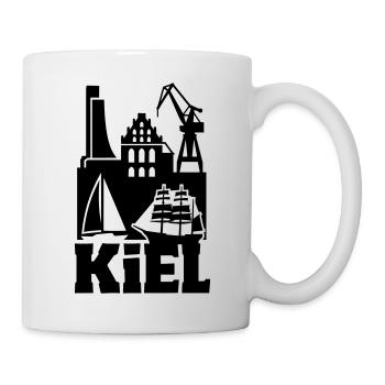 Kiel Silhouette Wahrzeichen - Tasse - Weiß - Rechts