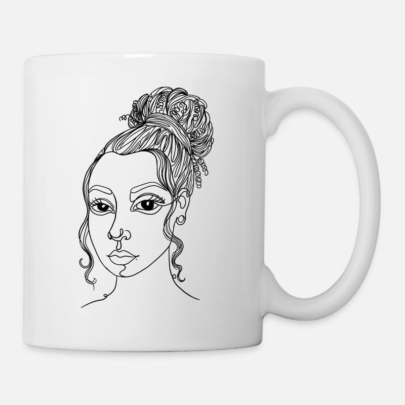 Abstract Woman One Line - Mug - white