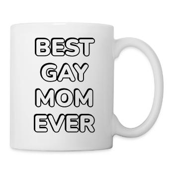 Beste schwule Mutter aller Zeiten Typografie - Tasse - Weiß - Rechts