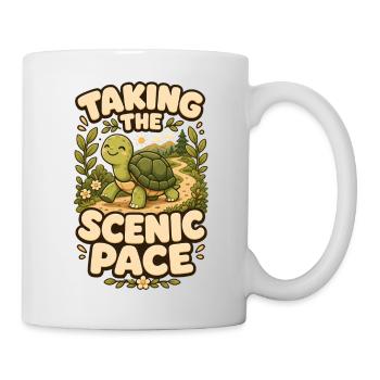 Taking The Scenic Pace Schildkröte - Tasse - Weiß - Rechts