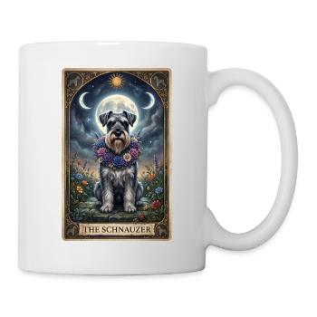 Moonlit Night Schnauzer with Floral Wreath - Mug - white - Right