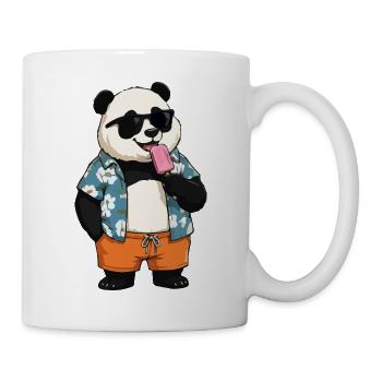 Panda Strand mit Eis - Tasse - Weiß - Rechts